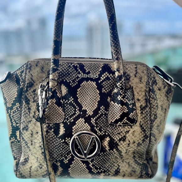 Valentino Handbag - Authentic Designer Purse - Python Bravia Tote Crossbody - Picture 2 of 16
